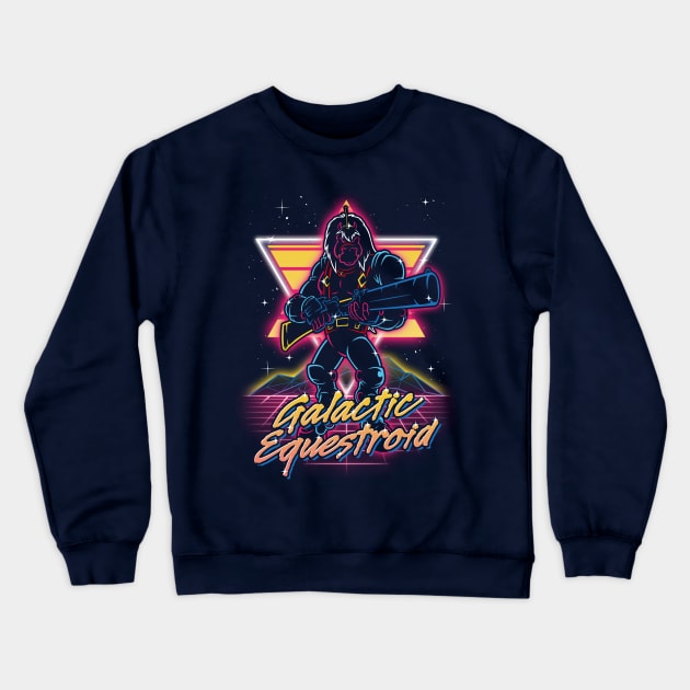 Retro Galactic Equestroid Crewneck Sweatshirt by Olipop